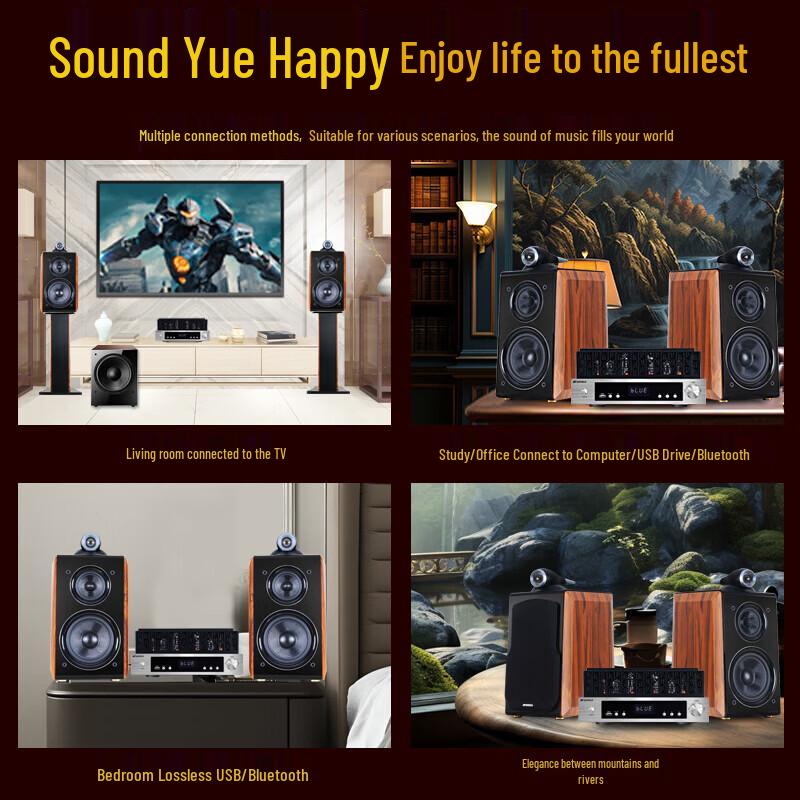 SANSUI S980-I HIFI Tube Amplifier & Wooden Bookshelf Speaker System CN Plug (adapter Included)