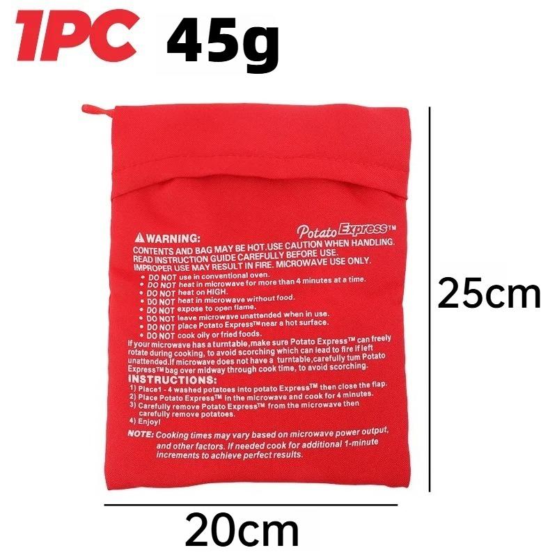 Microwave Potato Bag Reusable Express Microwave Potato Cooker Bag Baked Potato Cooker Perfect Potatoes 4 Minutes Red Baked Pouch