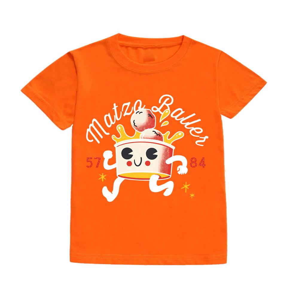 Matzo Baller Retro Rosh Hashanah Shirt Kids Short Sleeve Casual Tshirt Shana Tova Shirt Clothing
