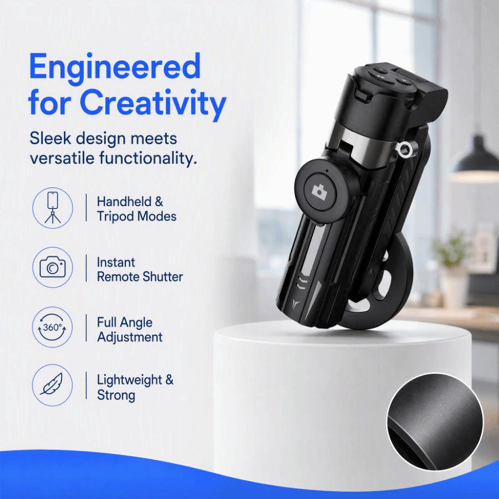 Magnetischer Tasche Selfie-Stick 360 Grad Drehung Bluetooth Selfie-Stick Handyhalter Handy Stativ Reise