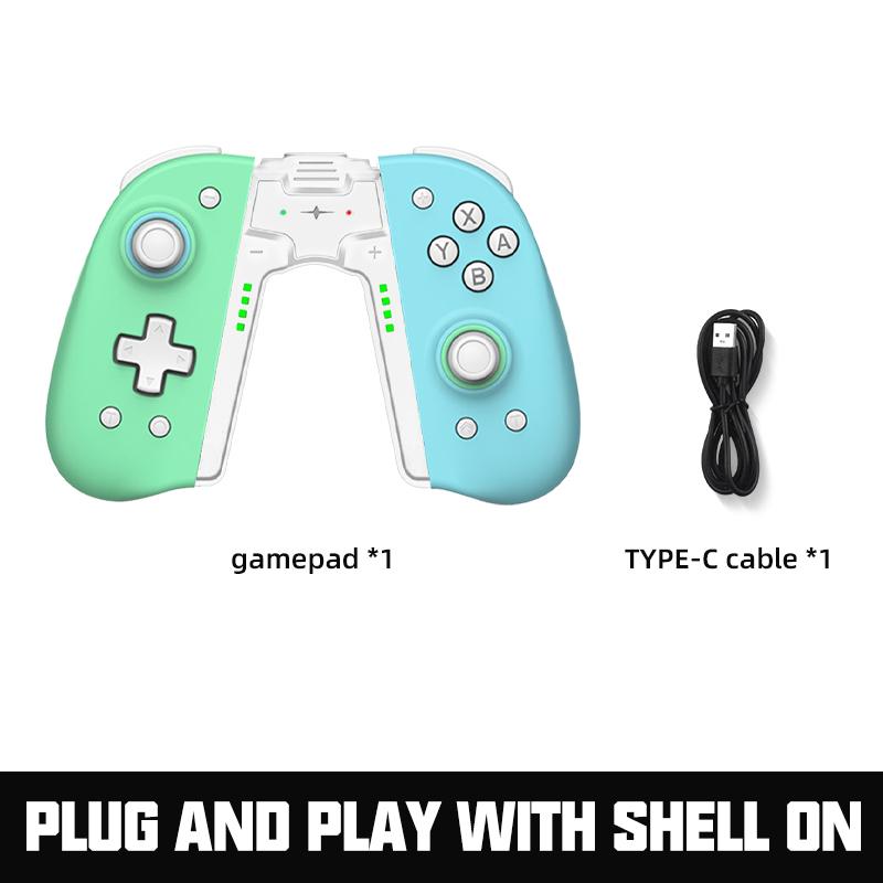 

Бездротовий джойстик для перемикача/OLED Joy Controller Знімний геймпад Hall із ручкою зарядки Програмований 6-осьовий гіроскоп Turbo RGB Light зелений