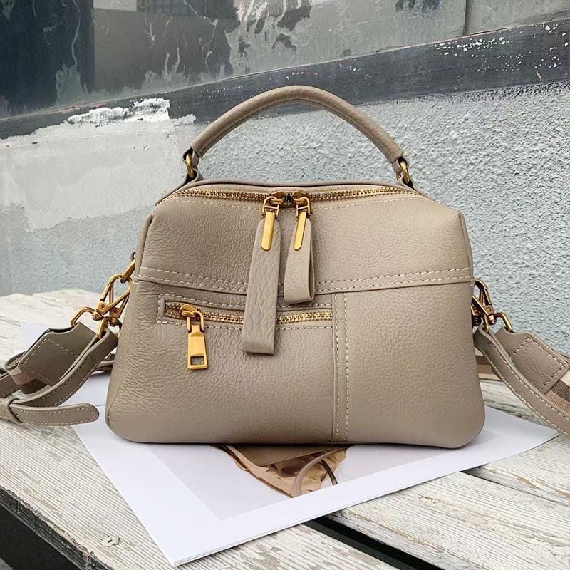 Echtleder Damen Tasche Große Kapazität Einzelne Schulter Brötchen Oberste Schicht Rindsleder Mama Tasche Pendlertasche Alles