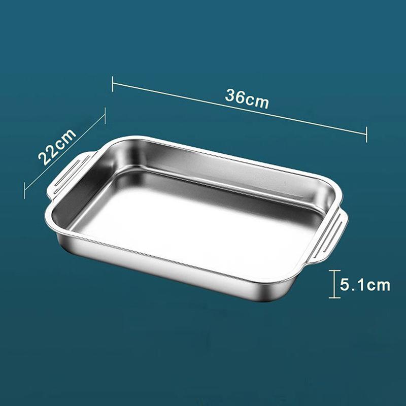Stainless Steel Baking Pan With Lids Deep Dish For Fish/Pasta/Grilling Oven & Dishwasher Safe Cookware