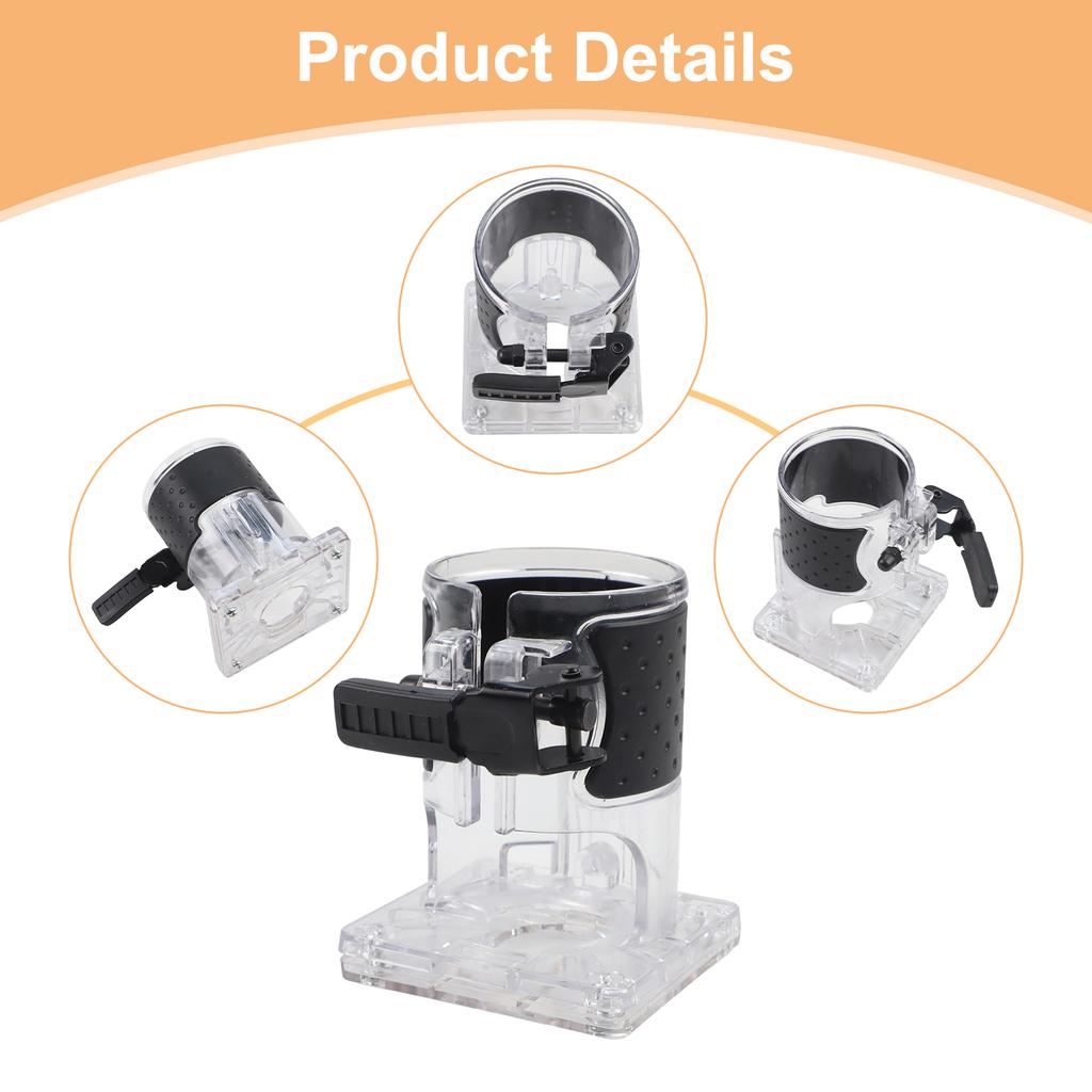 Wood Router Base for RT0701C WU601 Electric Trimmer Machine with Adjustable Screws and Transparent Plastic Metal Design