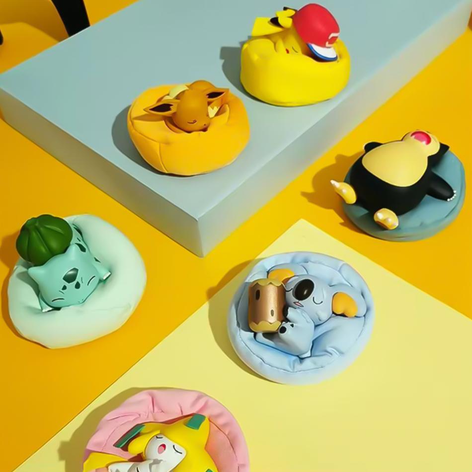 1-12pcs Pok  mon  Pikachu  Action Dolls  Anime sleep Series Desktop Decorations Pok  mon Toys ornament Birthday Gif