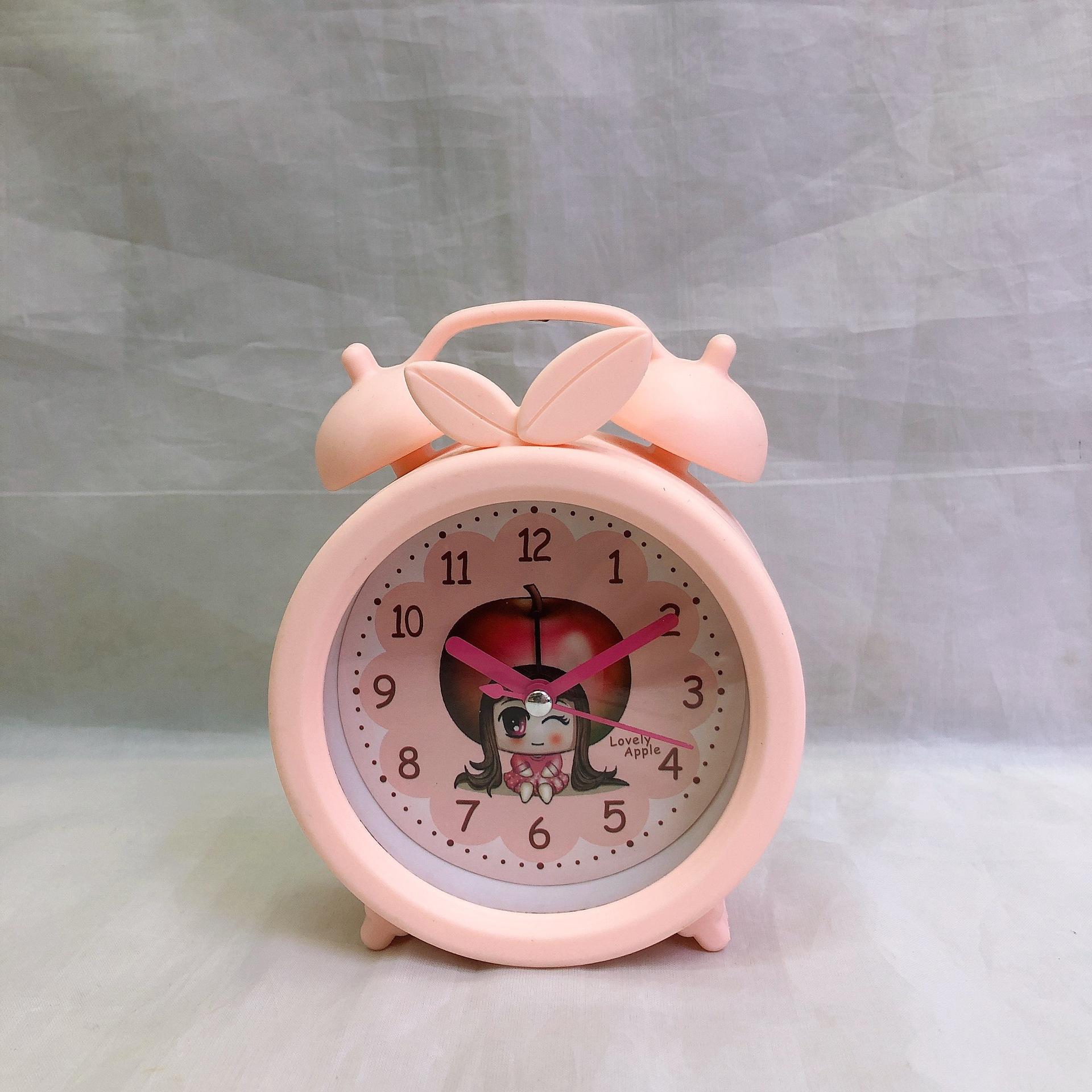 

Cartoon fruit head home alarm clock macaron shape vegetable head bedside creative pendulum clock