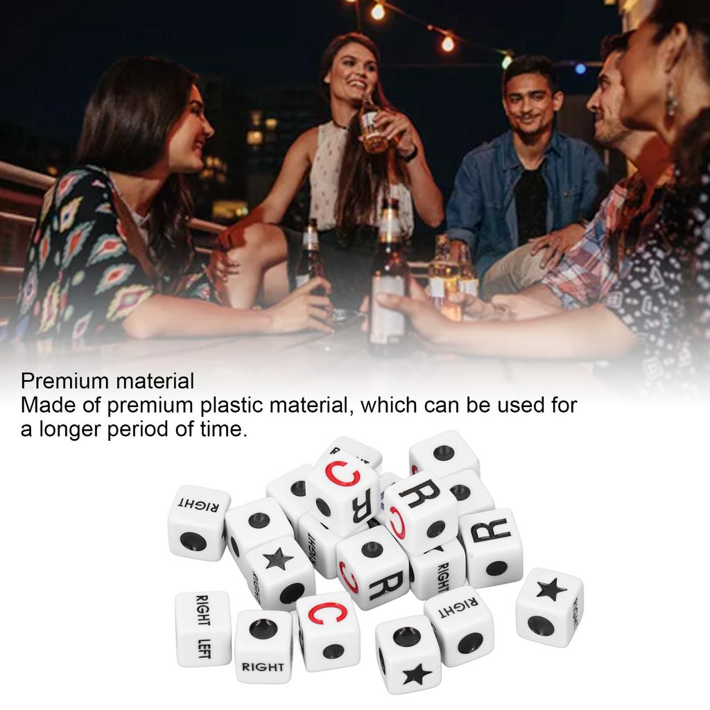 20pcs Left Right Center Dice Plastic Funny Portable Interactive Playing Game Dice for Party Travel