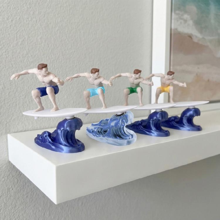 Realistic 3D Printed Inertial Surfing Athlete Sculpture Dashboard Decoration Perfect For Car Enthusiasts And Home Display