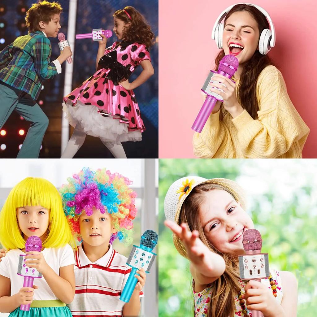 Kids Microphone For Singing, Wireless Bluetooth Karaoke Microphone For Adults, Toys For Boys Girls Gift For Birthday Party