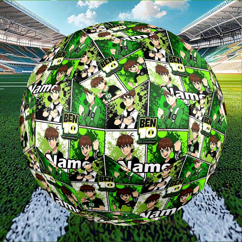 Custom Name Personalized Ben 10 Cartoon Print Size 5 Soccer Ball Training & Match Football, for Team, Kicking, Gift for Football