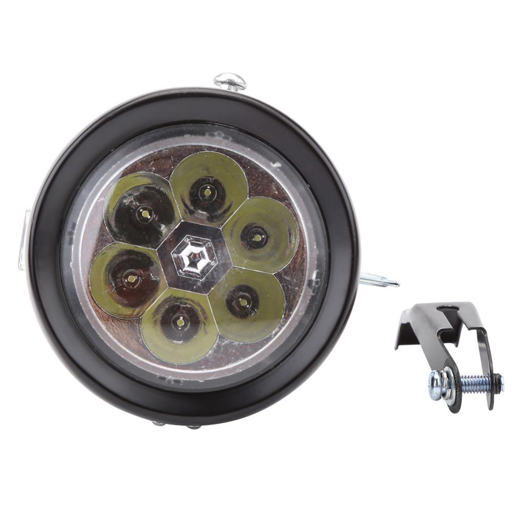 6 LED Bike Headlight Black&Sliver Vintage Bike Light Durable LED Headlamp Road Cycling