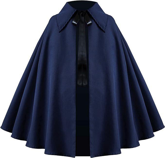 Short Cape Cosplay Set Multicolor Retro Lapel Shawl Halloween Comic Con Role Play Costume