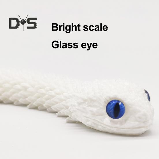 3D Printed Snake Toy Articulated Viper Figurine Fidget Snake Toy Collectible Snake Model with Flexible Joints for Home Office Desk Decor