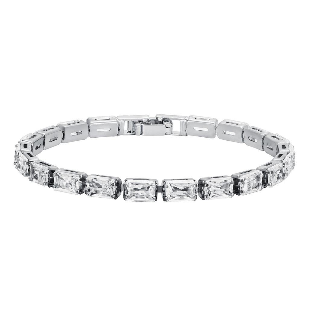Square Tennis Bracelet, Princess Cut Cubic Zirconia Bracelet for Women Bangle 4mm