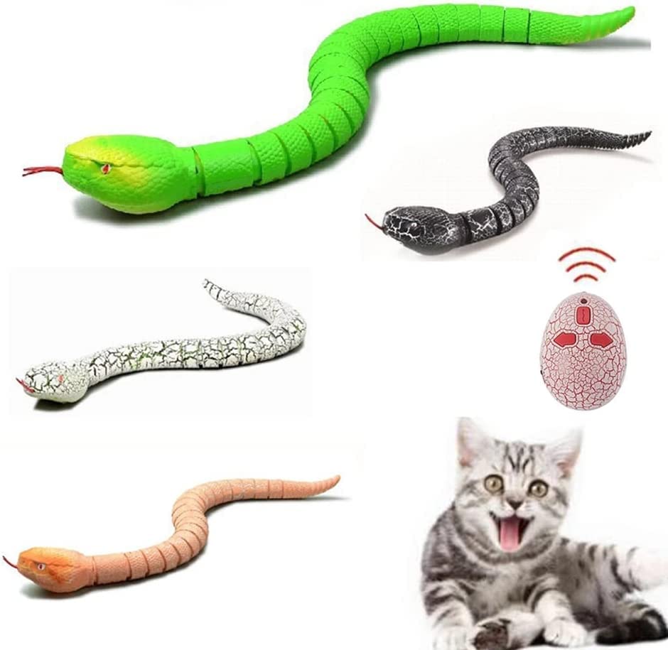 Funkgesteuertes Katzenspielzeug, Katzen-Zerrspielzeug, Schlange, Fernsteuerbare Schlangenspielzeug, Bewegliche Fernbedienung, RC-Simulation, Grusliges Scherzspielzeug, Katzenspielzeug, Katze