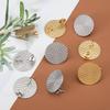 10pcs Stainless Steel Embossed Earrings 20mm Round Stud Earring Backs Connector Rings for Pendants DIY Jewelry Making Supplies