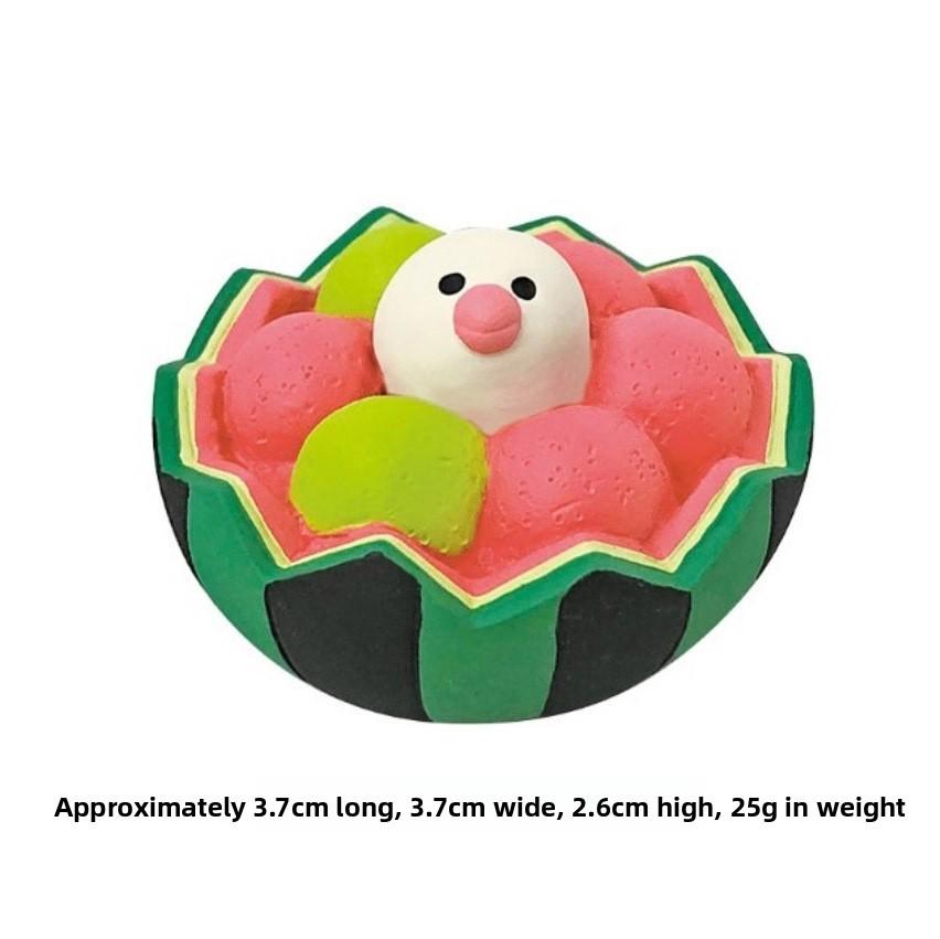 Watermelon Cat Resin Craft Summer Decor Cute Collectible For Desk And Shelf