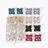 Geometric Crystal Ear Studs For Women With Alloy Material And Exquisite Electroplating
