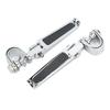 Pair Clevis Foot Pedals U Clamp Footrests Universal for Motorcycle Street Bike with 1in ‑ 1‑1 4in Highway Engine Crash