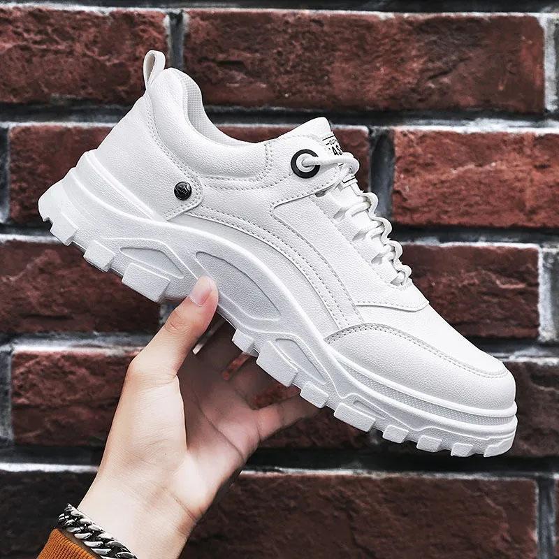 Pánské letní ležérní sportovní boty, prodyšné tenisky v korejské verzi, trendy, kožené boty pro volný čas, ležérní ploché boty