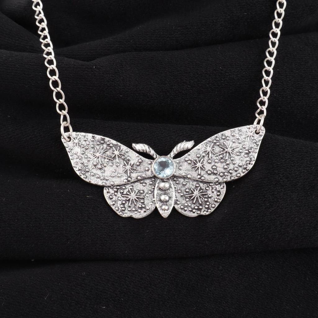 Sky Blue Topaz Gemstone 925 Sterling Silver Jewelry Pendant 0.7" Gift For Mother CP-35-13