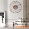 2022 Nordic Solid Wood Silent Quartz Wall Clock for Living Room