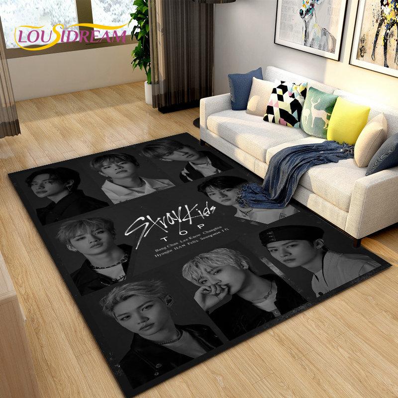 Stray Kids Kpop Singer Area Rug Large,Carpet Rug for Living Room Bedroom Sofa Doormat Decoration, Kids Play Non-slip Floor Mat