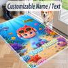 Custom Text Baby Shark Pattern Floor Rug Soft Indoor Carpet Mat Living Room Bedroom