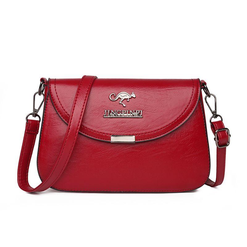 

Authentic Leather Tactile Feel Women s Bag 2024 New Arrival Shoulder Messenger Bag Small Bag Women s Fashion All-Match Middle-Aged Mom Bag Fashion Red