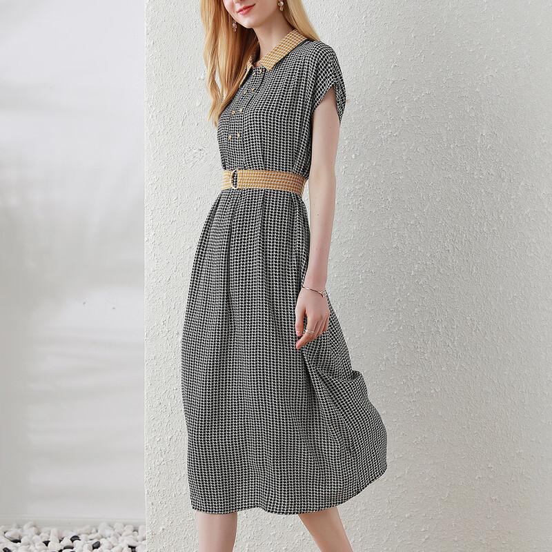 Elegant Summer Short-Sleeve Dress EU 39