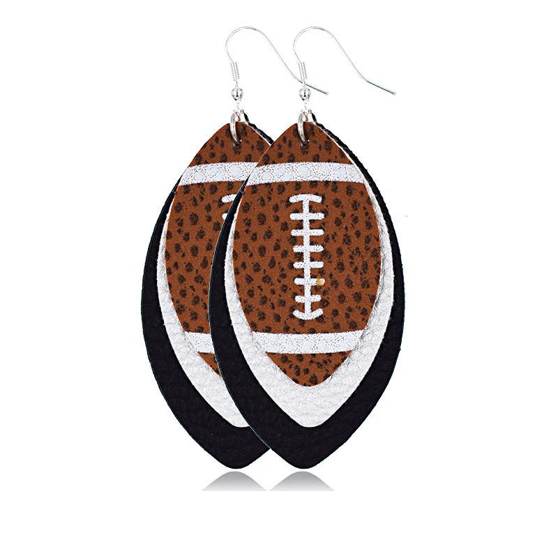 Multilayer Rugby Droplet Leather Earrings Summer Christmas Leather Earrings