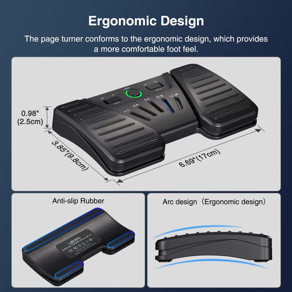 Multifunction Bluetooth Foot Page Turner Phone IPad Tablets Rechargeable Instruments App Controller Wireless Page Turner Pedal