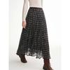 Blue Brown Plaid Tulle Pleated Plaid Midi Skirt Women A-line Irregular Midi Skirt for Winter Vintage Personality