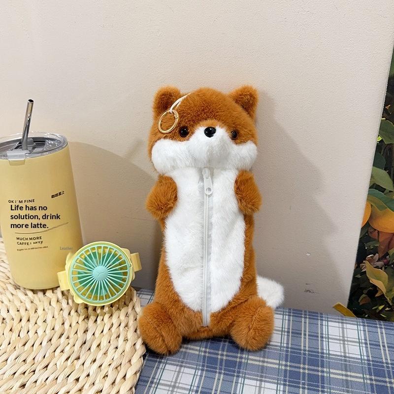 Soft Otter Plush Crossbody Bag Fluffy Portable Stationery Bag for Girls Daily Use Birthday Presents