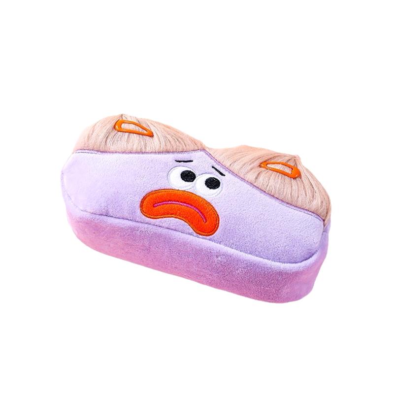 Explosive Hair Ugly Doll Plush Large Intestine Pen Bag Big Eyes Monster Sweet Girl Heart Storage Bag Plush Toy Stationery Box