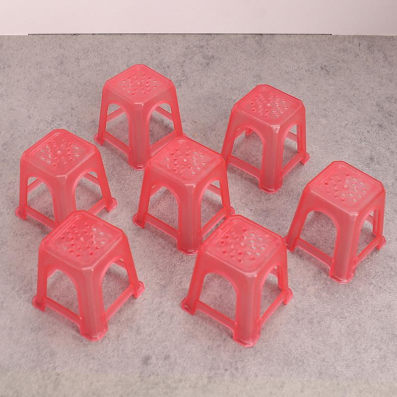 

10Pcs Dollhouse Miniature Plastic Stools Chairs Furniture Home Model Decor Toy Doll House Accessories