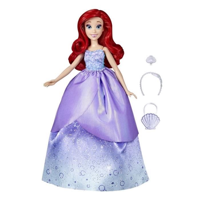Poupée Ariel - Disney Princesses - 10 combinaisons de tenues - Jouet pour enfants dès 3 ans