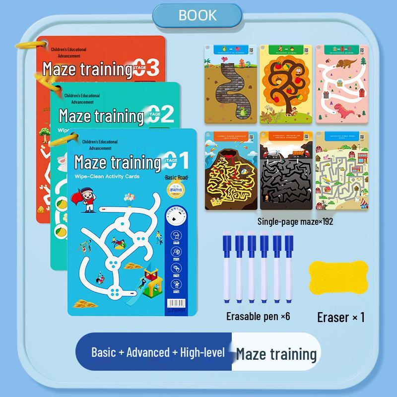 Children's Maze Book: Whole Brain Thinking & Intelligence Development for Ages 3-6 with 8 Focus Puzzles