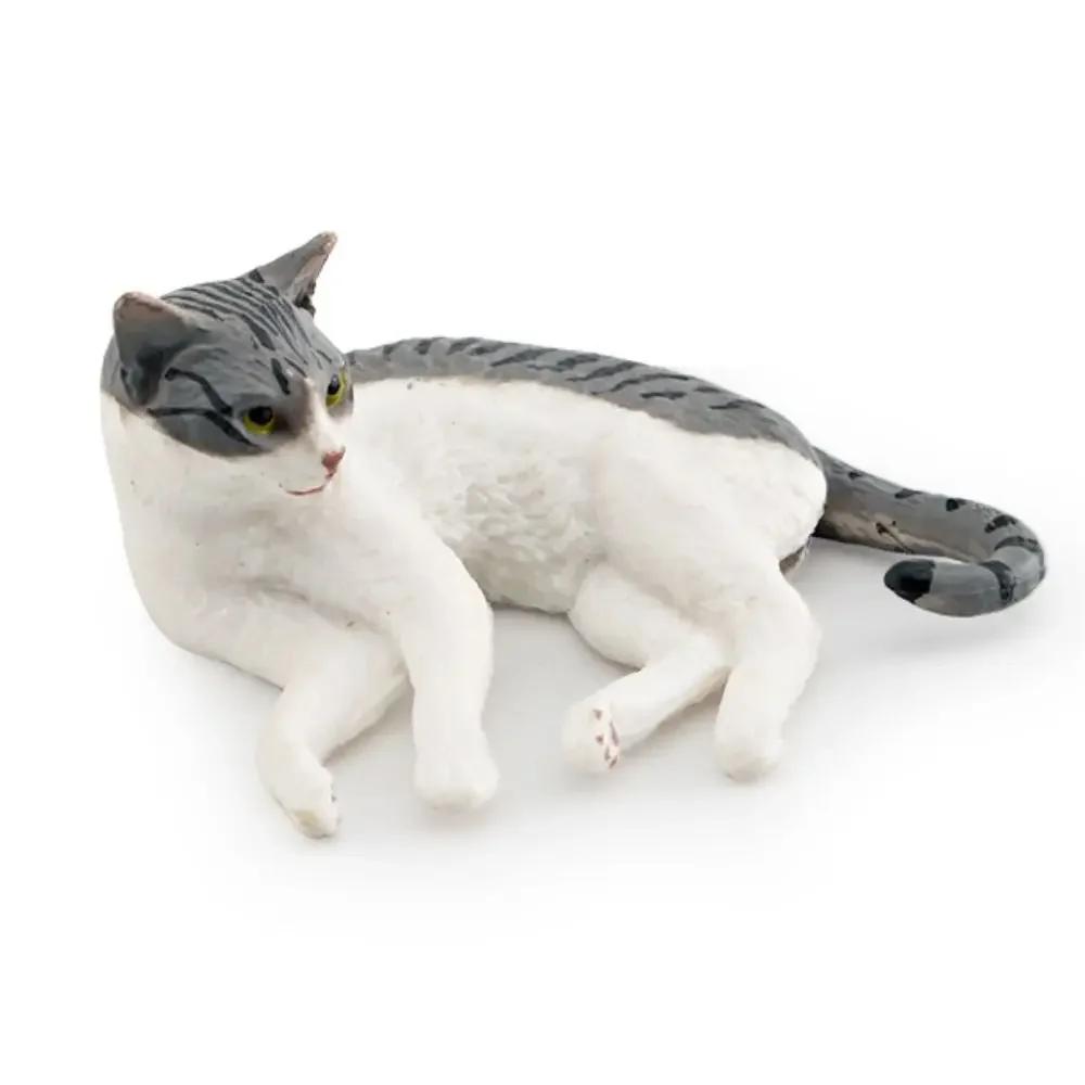 Solid Simulation Animal Model Lying Orange Cat Figurine Cute Desktop Decoration Mini Pet Cat Model Ornament Crafts