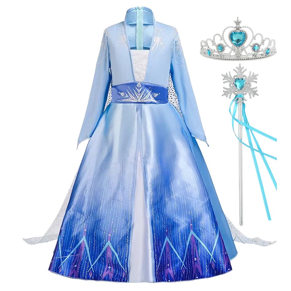 Girls Princess Dress Snow Queen Costume Carnival Party Halloween Kids Clothes Birthday Party Dress