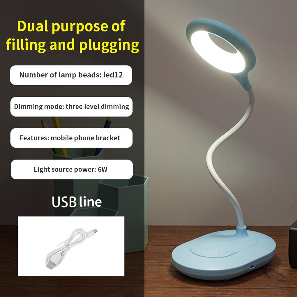 Desk Light Dimmable Desk LED Lamp Living Room Bedroom Nightstand Rechargeable Light 6W 4000K
