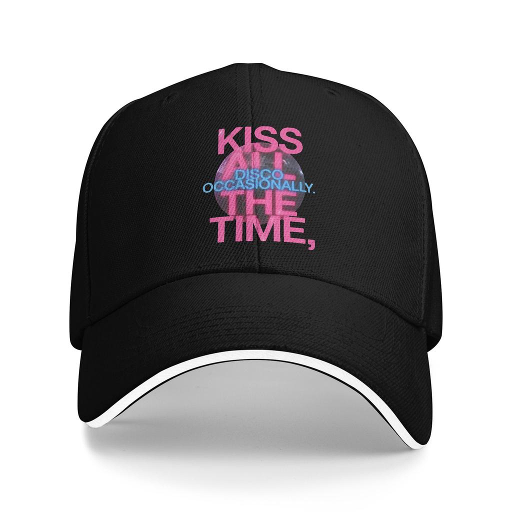 Kiss All The Time Disco Harrys Baseball Caps Hip Hop Styles Sandwich Hat Unisex Polyester Dad Hat Fishing
