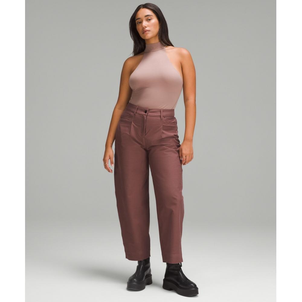 

Lululemon Wundermost Ultra Soft Nulu Mockneck Sleeveless Bodysuit Twilight Rose XS