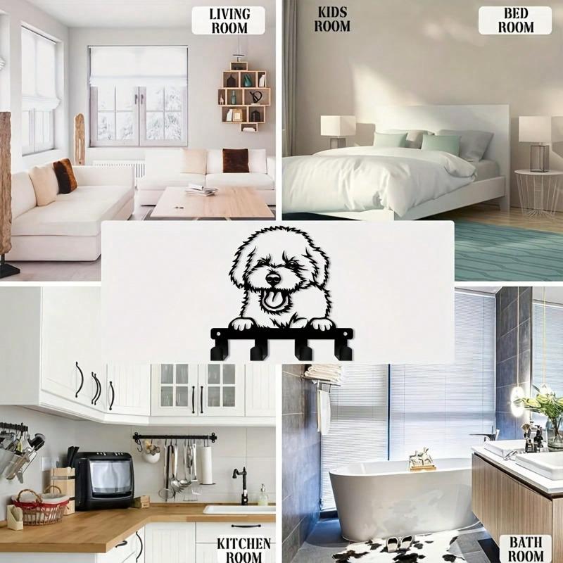 Large Teddy Bear Key Holder Metal Wall Hooks White Bear Design Boho Style Room Decor Gift