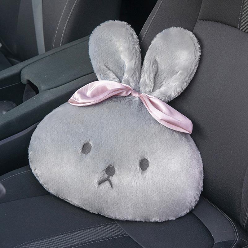 Four Seasons Car Neck Pillow - Cartoon Rabbit Design, Plush & Comfortable Headrest Support