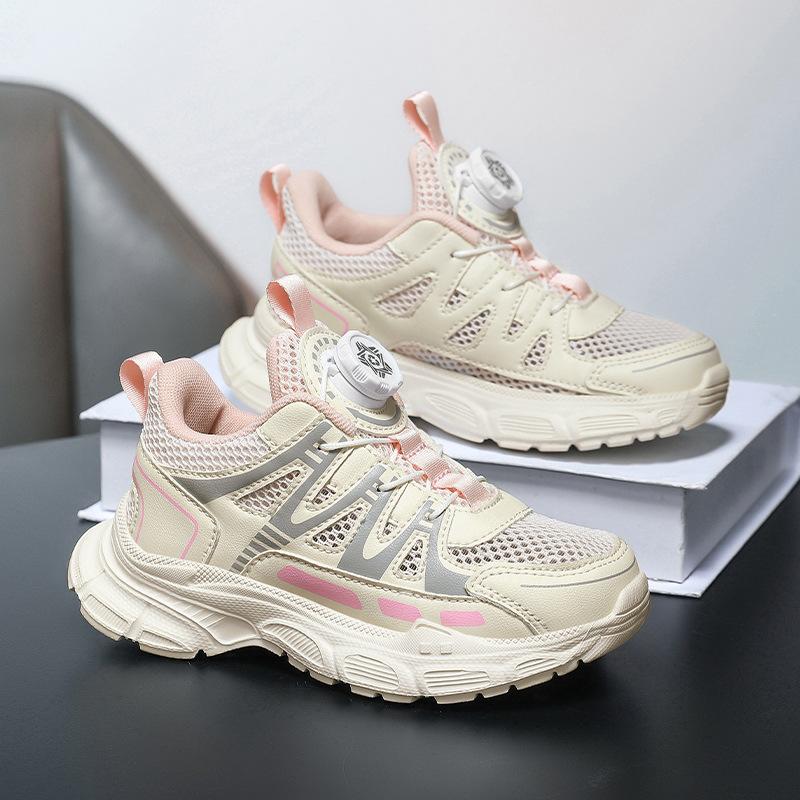 

New Style Sports Shoes for Girls with Breathable Net Surface and Twist Fastening Design 28 розовый