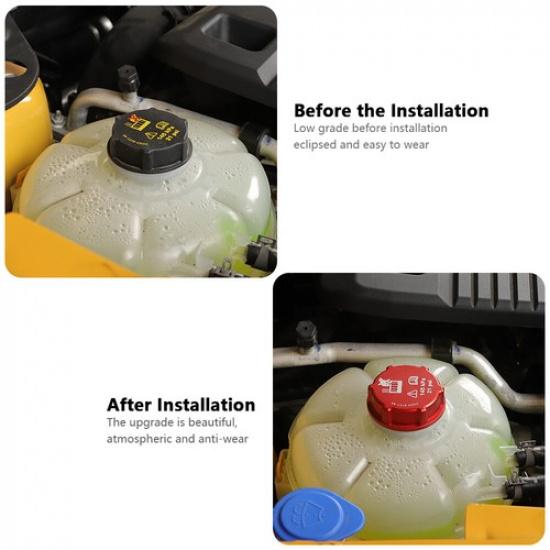 Red Engine Water Tank Cap Cover for Ford Bronco/Bronco Sport 21+ Aluminum Alloy