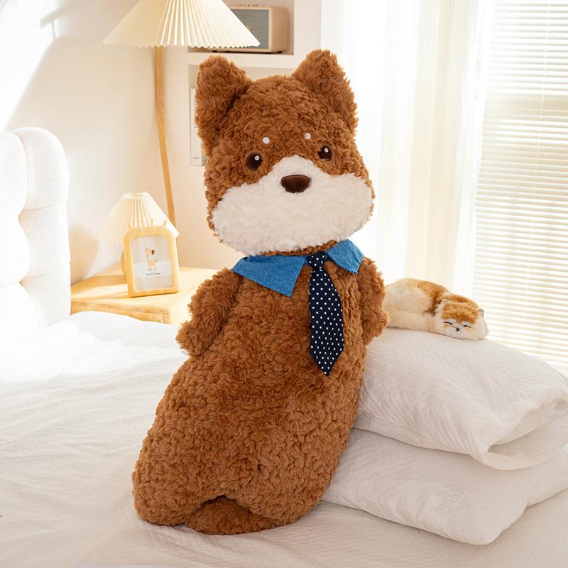 Cuscino Peluche Cane Lungo Kawaii Bambola Cucciolo Imbottito Morbido Cuscino per Dormire da Abbracciare Shiba Inu Schnauzer Decorazione per la Casa Regalo di Compleanno