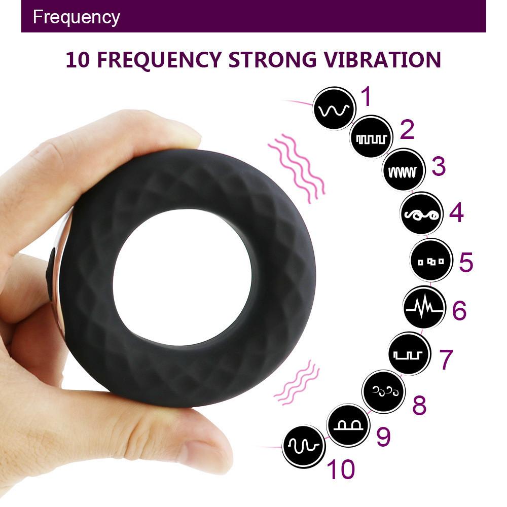 Men Usb Rechargeable Circular Ring Penis Vibrator Masturbator Sex Toys 10 Speeds
