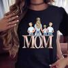 Cartoon Mother and Son Daughter Printed Women's T-Shirt Summer Casual Harajuku Mom Printed Short Sleeves